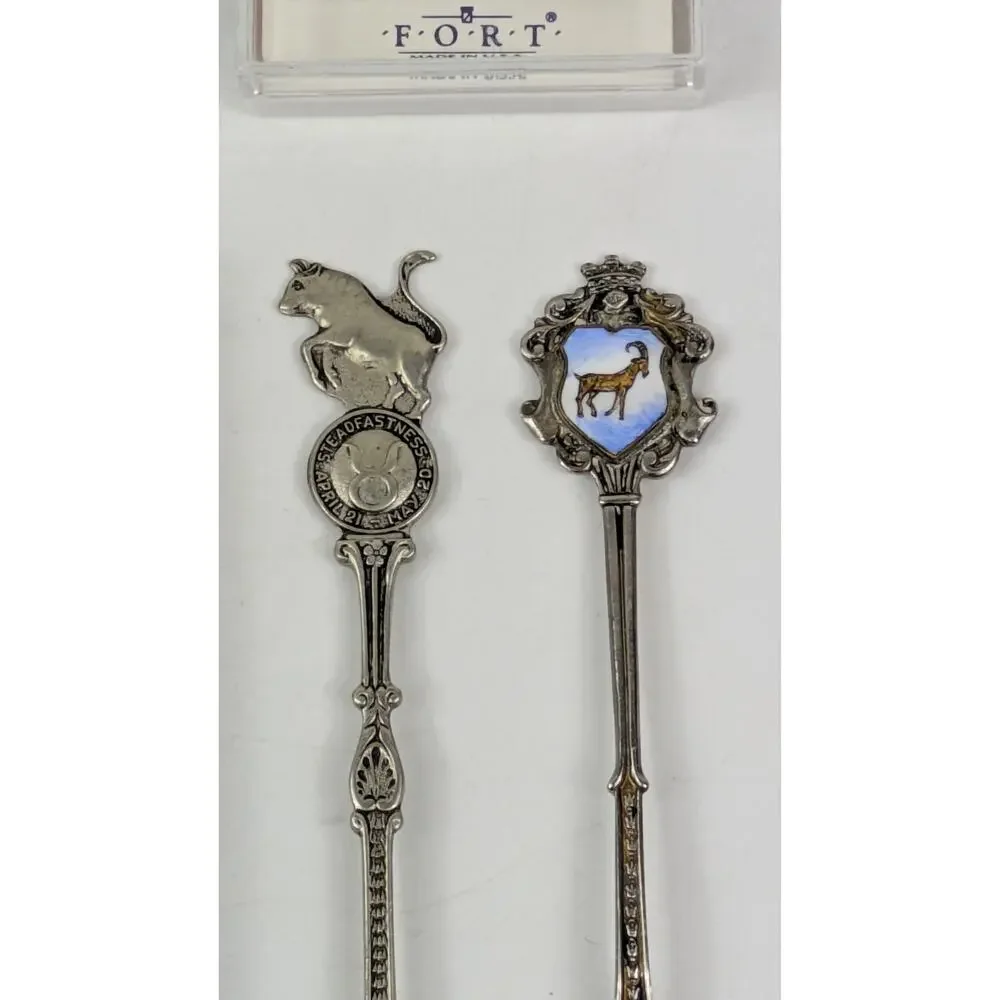 Lot 7 Vtg Souvenir Spoons NASA Space Zodiac Christmas Holiday Cruise EPNS Italy